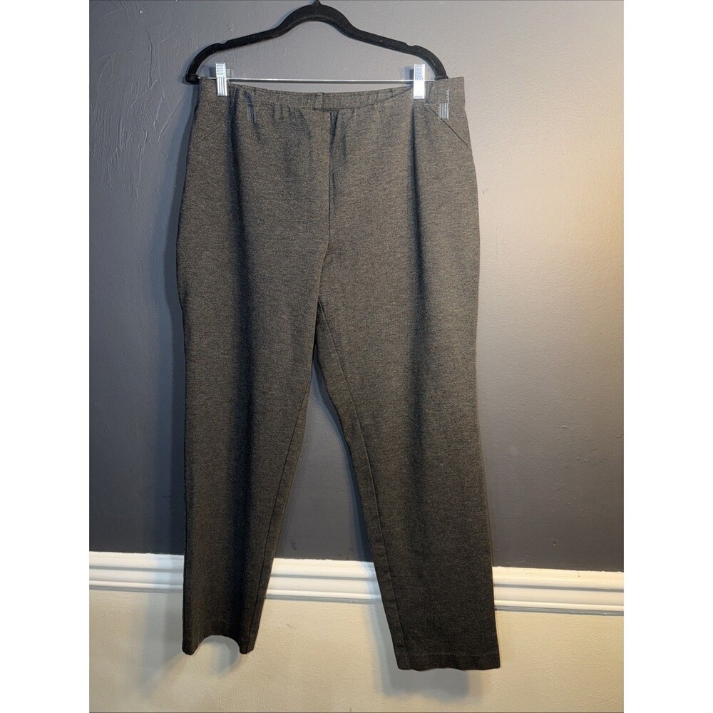 J. Jill Ponte Pants Slim Leg Large Gray Knit Trousers Teacher Casual Stretch - Picture 1 of 3